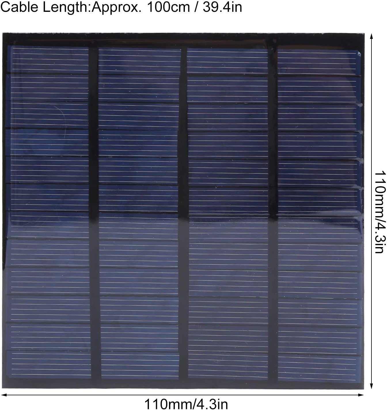 2Pcs DC 12V 150mA Solar Panel Mini Solar Battery Module with 1m Cable DIY Polysilicon Solar Epoxy Cell Charger