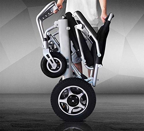 Fold & Travel Lightweight Motorized Electric Power Wheelchair Scooter, Aviation Travel Safe Electric Wheelchair Scooter Heavy Duty Power Wheelchair