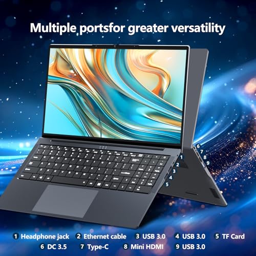 15.6 inch Laptop, Laptops with Core 8100Y (up to 3.40GHz), Gaming Laptop 16GB RAM 512GB ROM, FHD 1920 x 1080, Win 11 Pro Traditional Laptops Computers with WIFI BT 5.0 Netbook For Student Busines