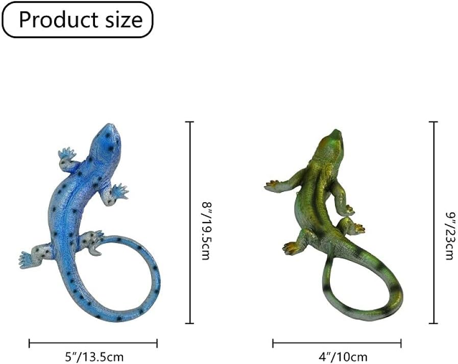 Decorative Collectibles Sculptures for Home 2Pcs Resin Gecko Wall for Home and Garden Decoration Outdoor Statues Accessories Sculptures and Animales Jardin