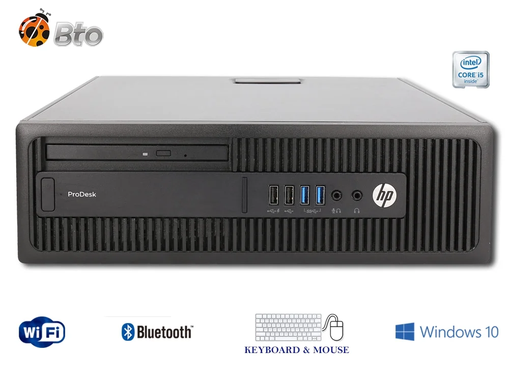 Restored HP Prodesk 600 G2 SFF Desktop Computer Core i56th, 16GB Ram, 1TB HDD, New 24"LCD, Keyboard & Mouse, WiFi, Bluetooth, Win10 Pro (Refurbished)
