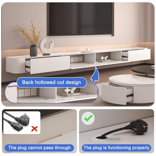 240CM Floating TV Stand Media Console Entertainment Center Wall Mounted TV Cabinet with Storage Modern Floating TV Unit Living Room TV Furnitur
