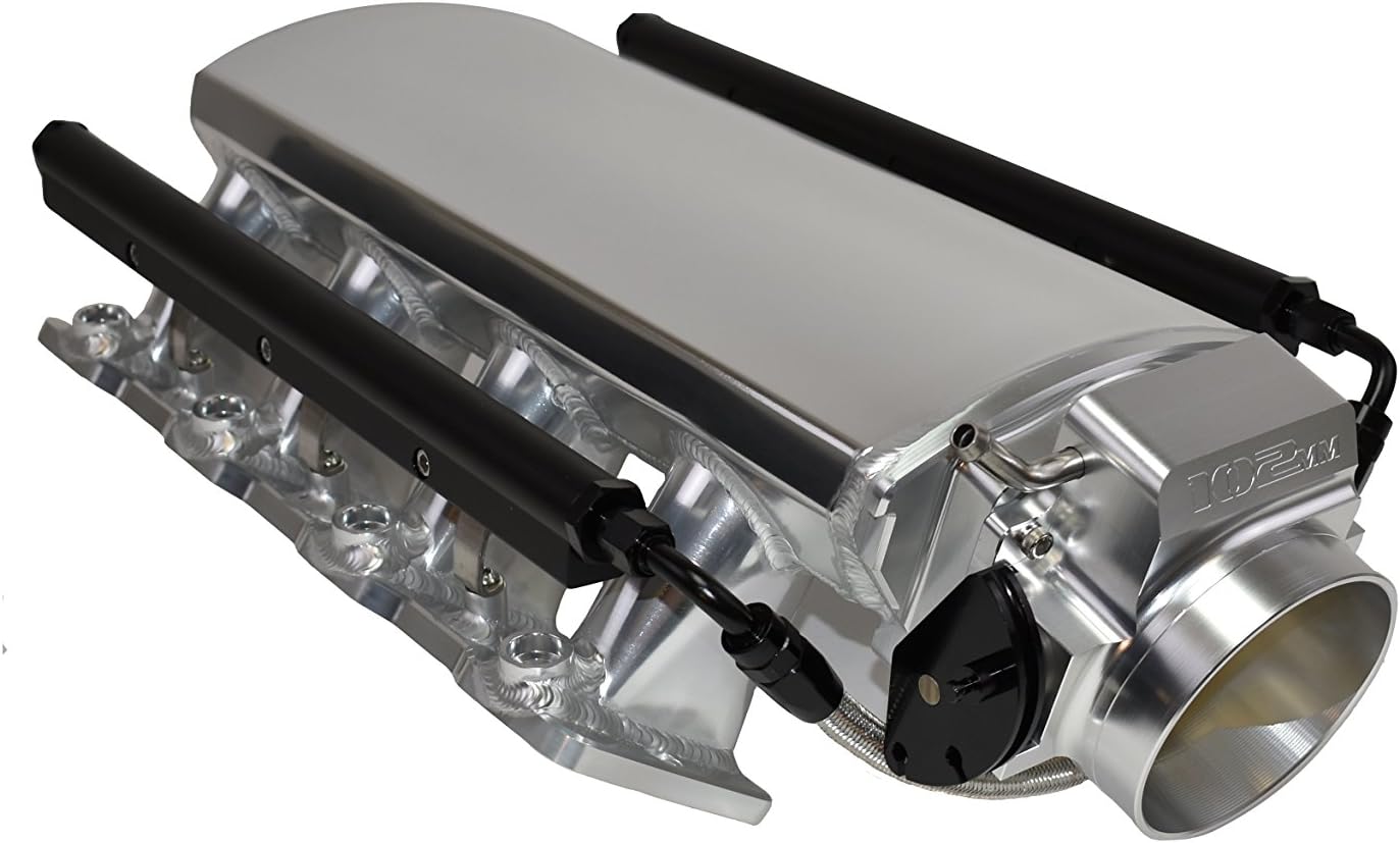 A-Team Performance - Intake Manifold 102mm Throttle Body Fabricated Metal Sheet - Compatible with Chevrolet GMC Pontiac LS LS1 LS2 LS6 Silver