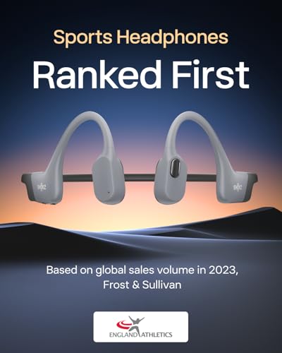 SHOKZ OpenSwim Pro - Open-Ear Bluetooth Headphones & 32GB MP3 Player, IP68 Waterproof, Bone Conduction Headphones, Secure Fit for Workouts, Running and Swimming, Built-in Microphone, App, Grey