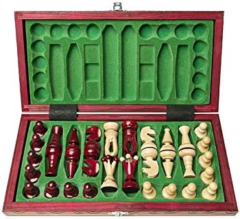 Wooden Chess Set Paris Cherry Wooden International Board Vintage Carved Pieces