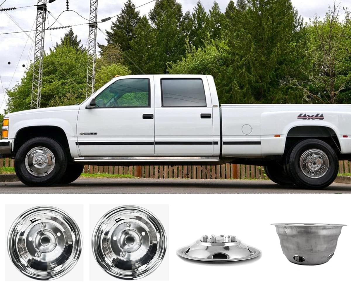 Kucaruce Set of 4 19.5 10 Lug Wheel Skins Hub Caps Rim Covers Stainless Steel Wheel Simulators For 2008-2020 R_a_m 4500 5500 Pickup