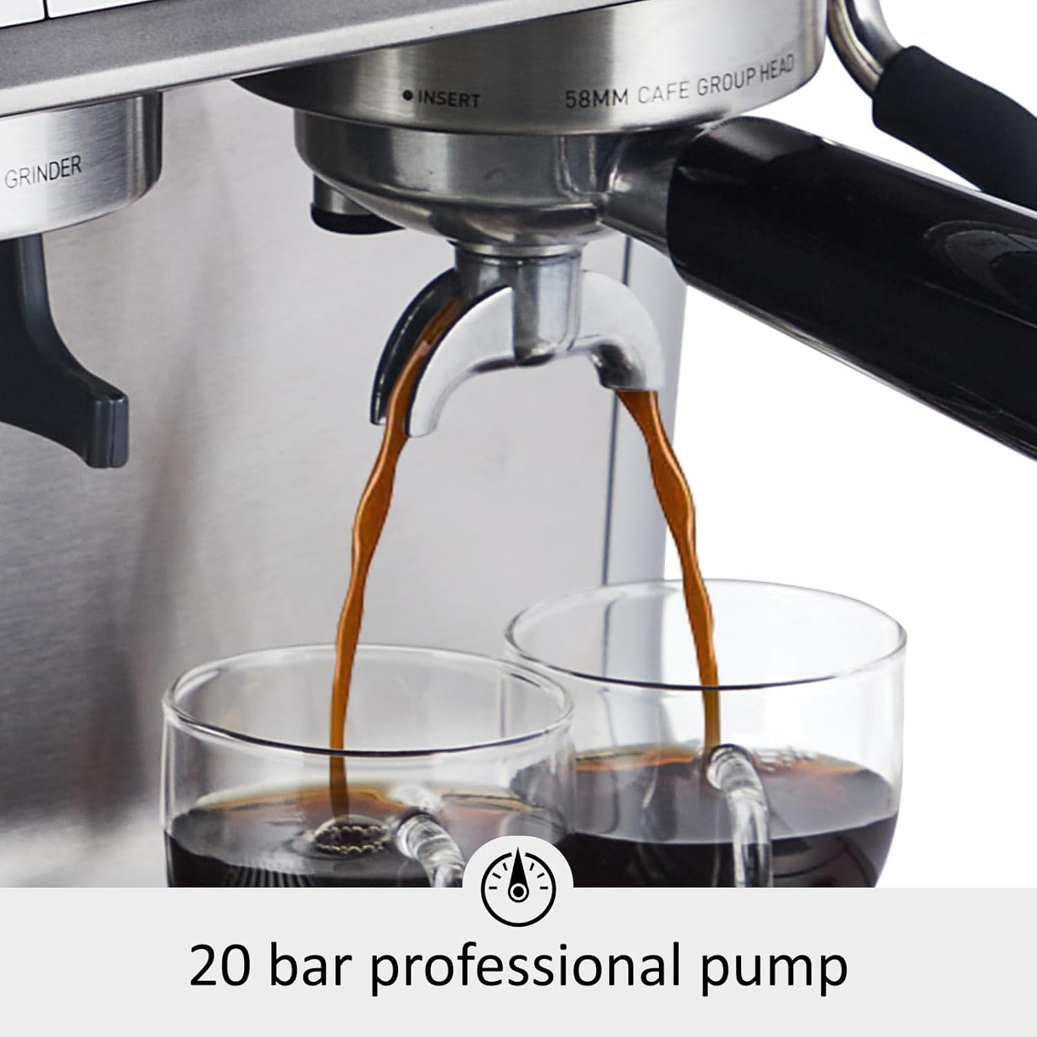 Espresso Machine With Grinder, Professional Espresso Maker With Milk Frother Steam Wand, Barista Latte Machine With Removable Water Tank for Cappuccinos or Macchiatos