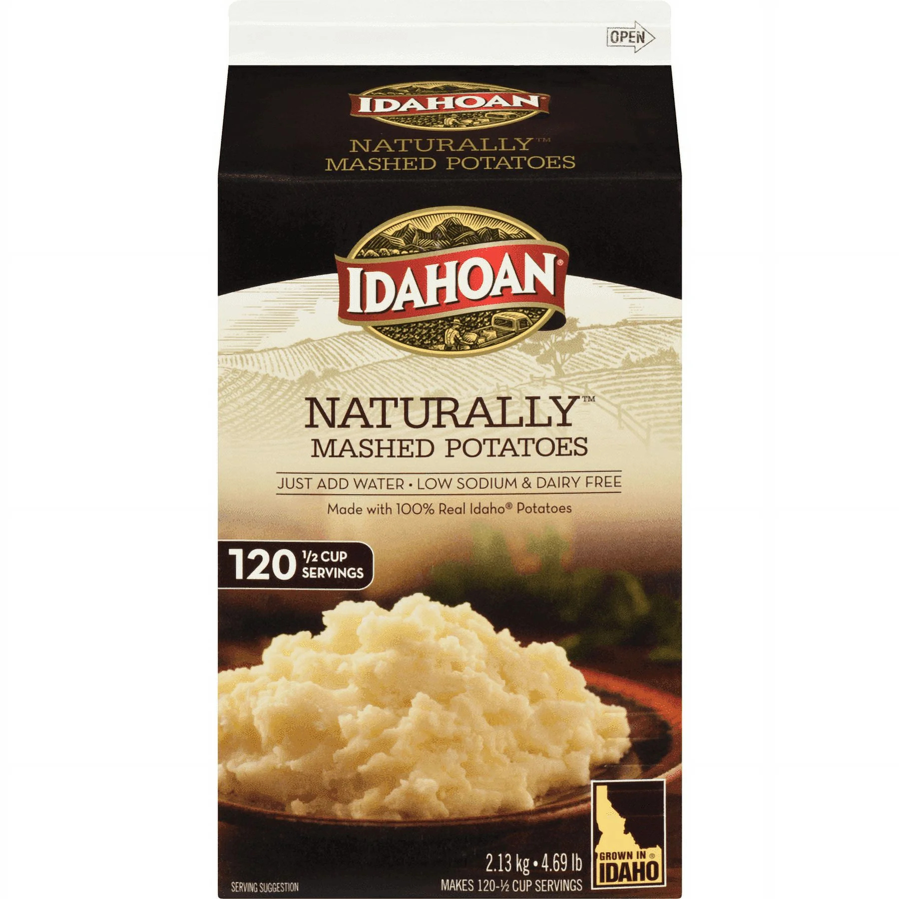 IDAHOAN Low Sodium &amp; Dairy Free Naturally Mashed Potatoes 4.69lbs (6/Case)