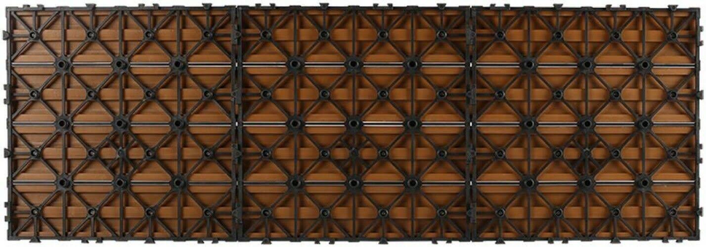 NewTechWood Ultrashield Naturale 1 ft. x 3 ft. Quick Deck Outdoor Composite Deck Tile in Peruvian Teak (15 Sq. ft. per Box)