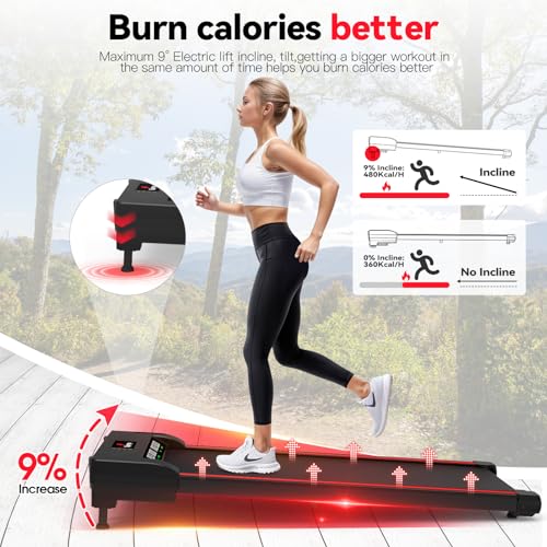 Sperax Walking Vibration Pad with APP, 3 in 1 Under Desk Treadmill, 2.5HP Low Noise Walking Treadmill Pad with Remote Control,Portable Treadmills for Home Office