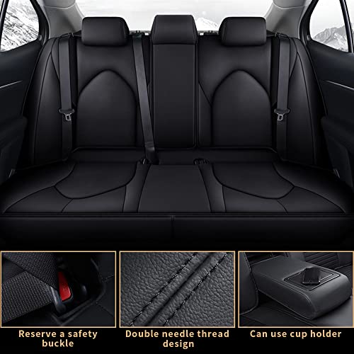 Car Seat Cover for Toyota Camry (XLE,XLE V6,XSE,XSE V6) 2018 2019 2020 2021 2022 2023 2024 Full Set Black