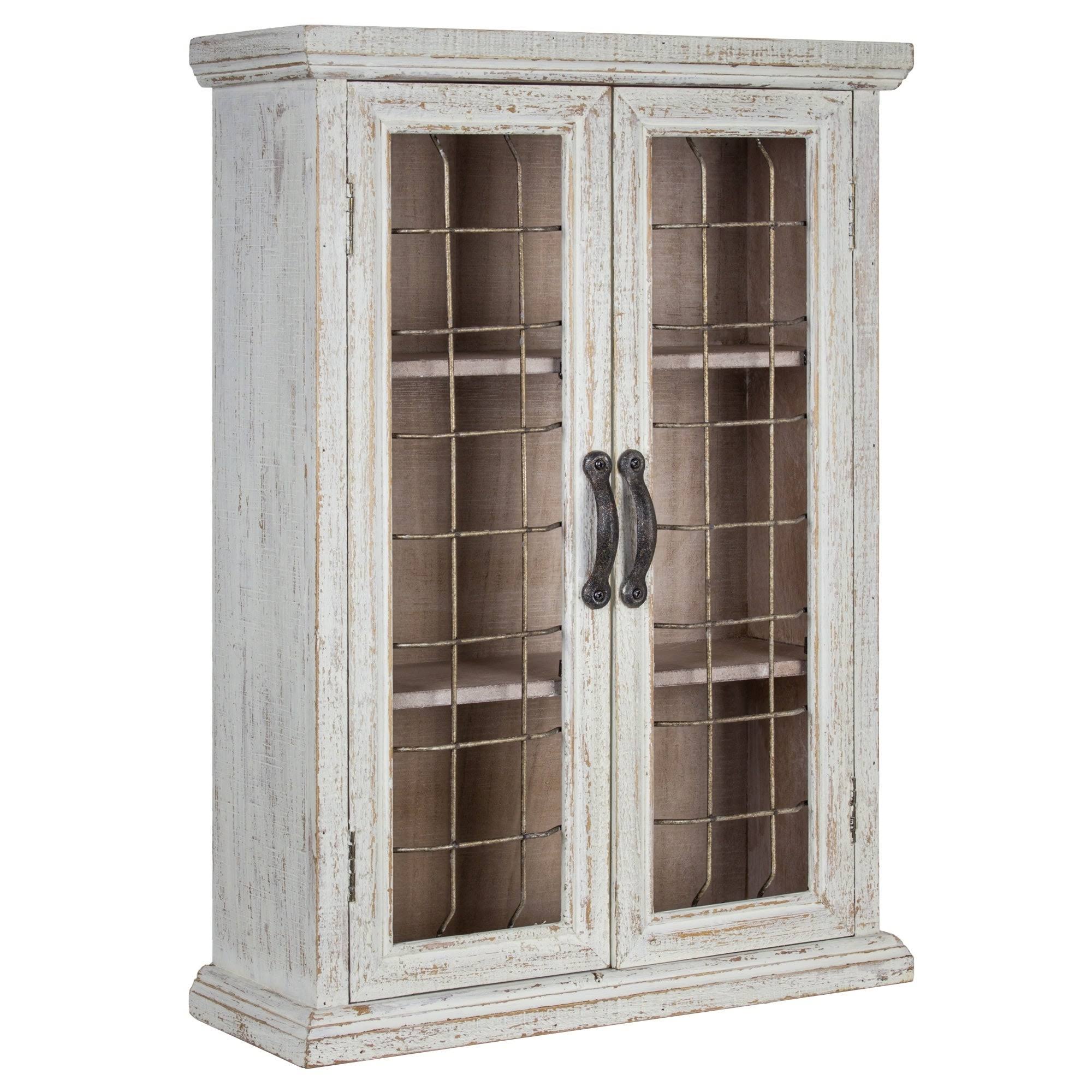 Whitewashed Rustic Storage Cabinet