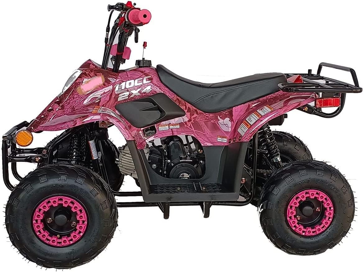 Upgraded 110cc Fully Automatic Gas ATV Youth Strong 4 wheeler for kids Children youth (New Tree Camo color) (Factory Packaged)