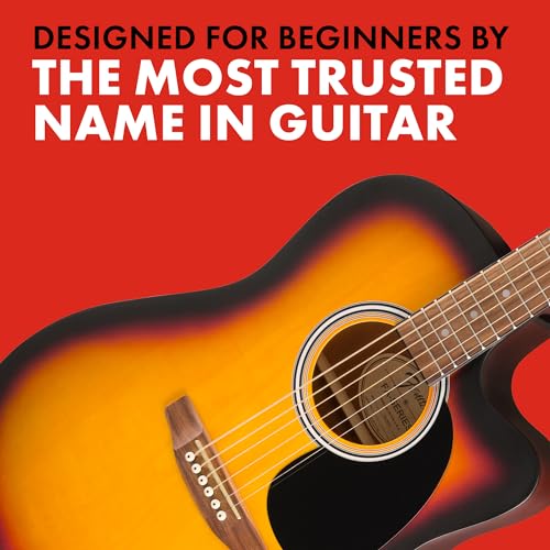 Fender FA-25CE Dreadnought Acoustic Electric Guitar, Beginner Guitar, with 2-Year Warranty, Includes Built-in Tuner and On-Board Volume and Tone Controls, Comes with Free Lessons, Sunburst
