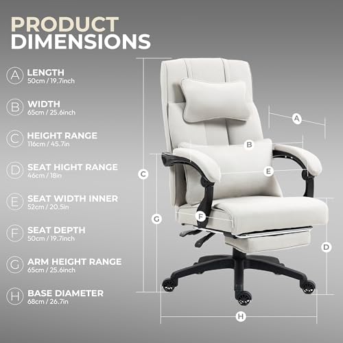 Dowinx Executive Office Chair Big and Tall Fabric with Footrest, Ergonomic Computer Chair Back Support, High Back Home Office Desk Chair Comfy, Swivel Reclining Gaming Chair for Adult, 350LBS, Black