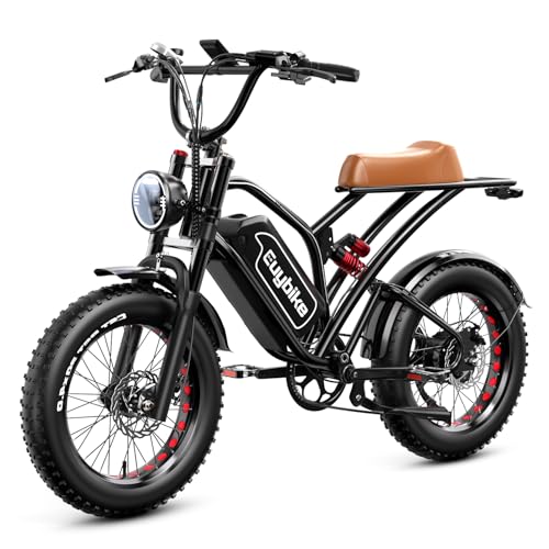 Electric Bike for Adults, 2000W/3000W Peak Single/Double Motor with 48V/52V 25AH/30AH Battery, 20"x4.0" Fat Tires 35MPH/37MPH Ebike, Dual Hydraulic Disc Brake Full Suspension Electric Bicycle