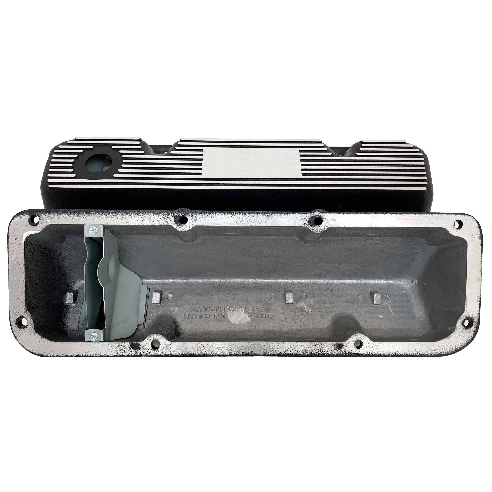 Ford 351 Cleveland Valve Covers Black - Die-Cast Aluminum