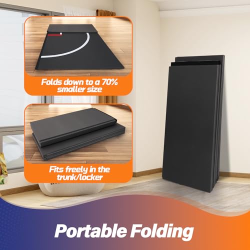 10' x 10' Wrestling Mat for Home Black Jiu Jitsu Wrestling Mats Durable Judo Mats for BJJ MMA Training Roll-Up Design Wrestling Mat for Grappling Martial Art Boxing Judo