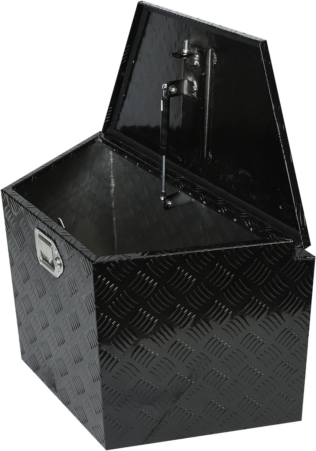 18X17X17.75 Black Aluminum 5 Bar Tread Tool Box Truck Car Outdoor Trailer Pickup Underbody Toolbox,RV Storage Organizer，Underbed Tools Organizer W/Lock Latch w/Keys