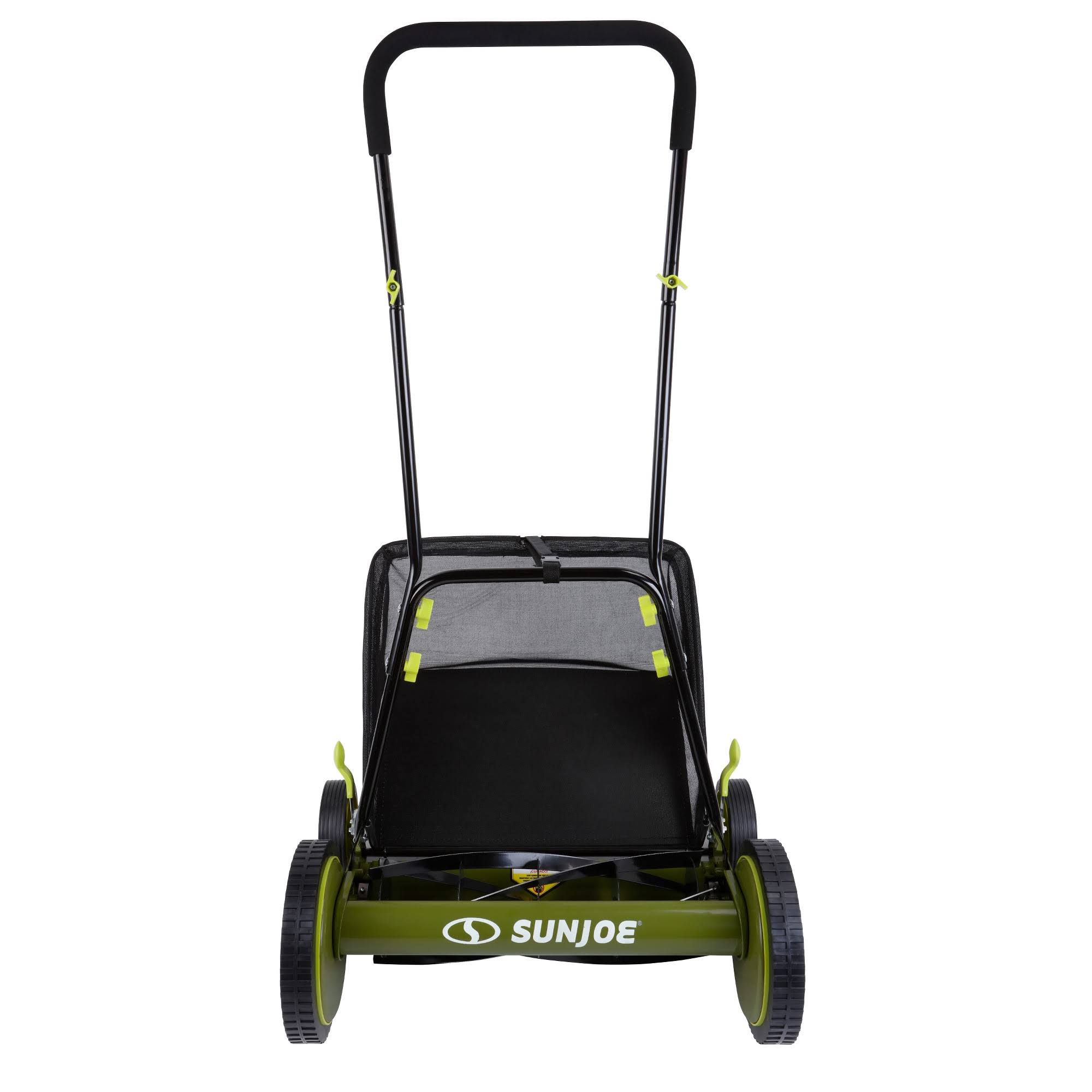 Sun Joe Manual Reel Mower with Grass Catcher, Black