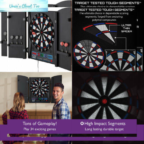 Fat Cat Electronx Electronic Soft Tip Dartboard with Cabinet