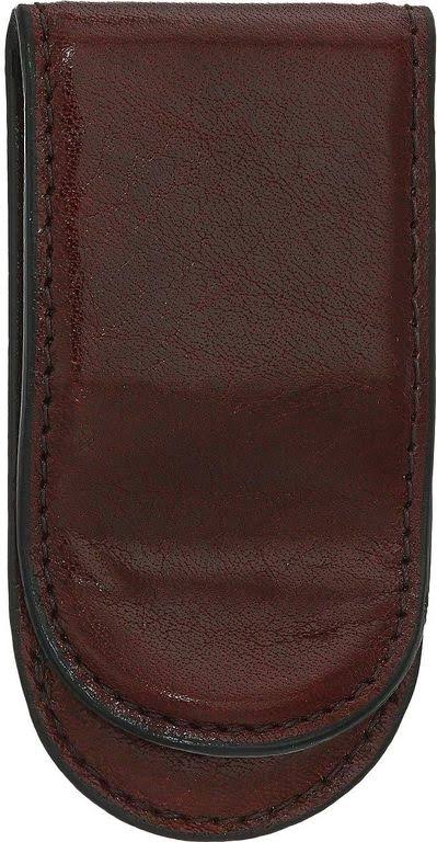 Bosca Old Leather Covered Money Clip - Dark Brown