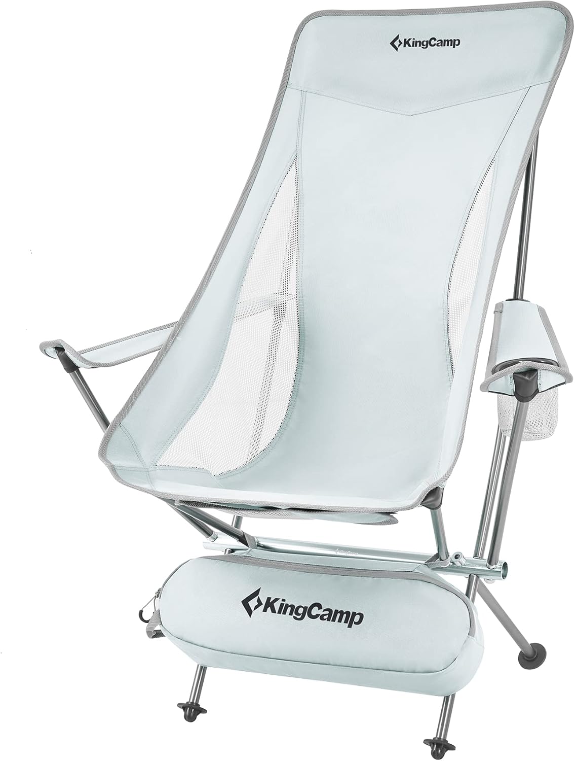 KingCamp Lightweight Portable Folding Camping Chairs Adults with Armrest, High Back Compact Camping Chair, All Aluminum Alloy Bracket, Ultralight Camp Chairs Adults-Carry Bag,Side Pocket,Headrest