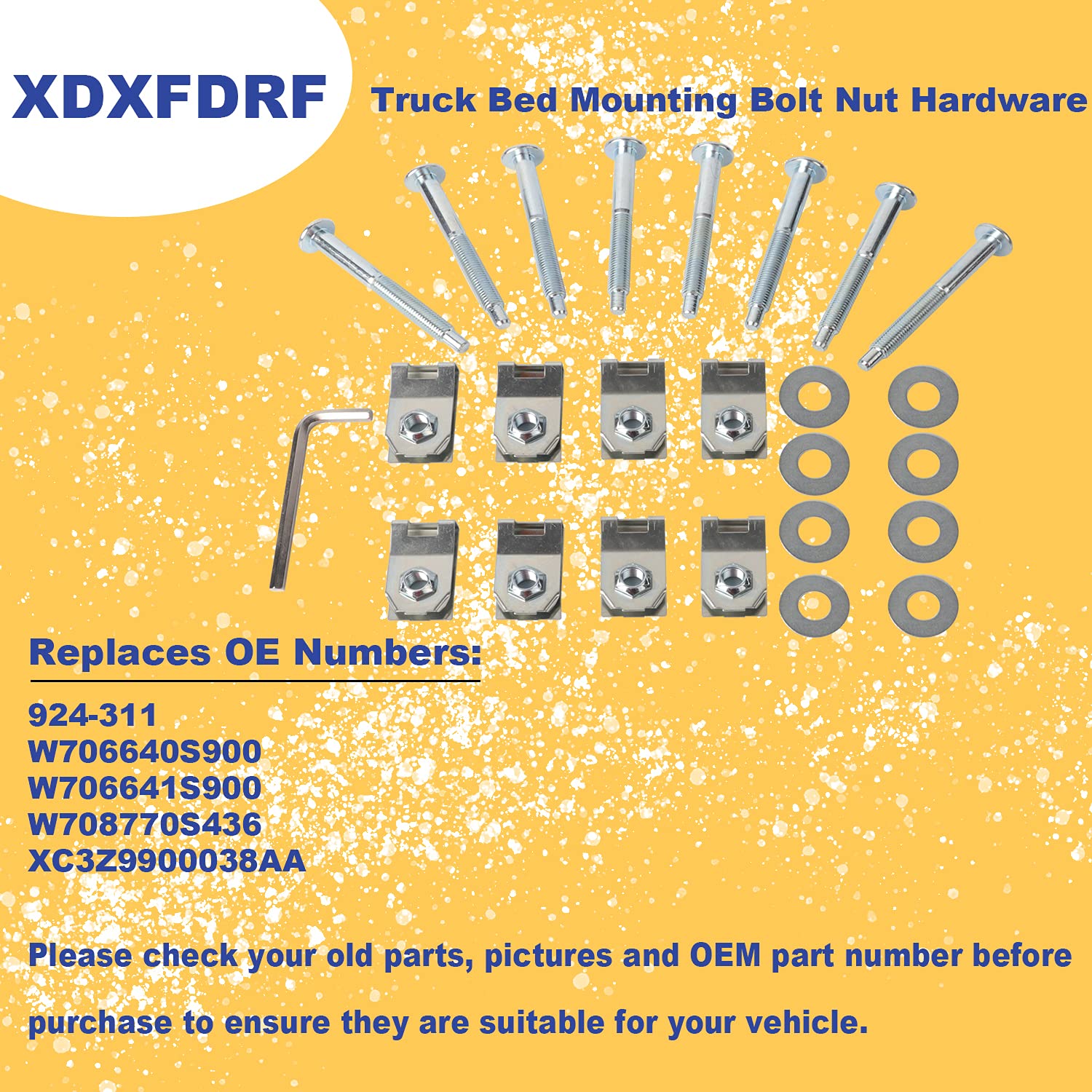 XDFDRF Truck Bed Mounting Hardware for F250 F350 F450 F550 1999-2016 Super Duty Truck Replaces 924-311 Pack of 2