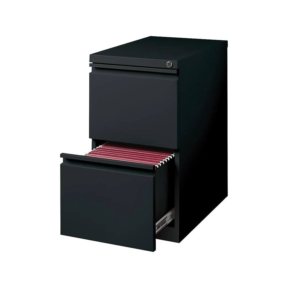Staples - Vertical filing cabinet - mobile - 2 drawers - metal - black
