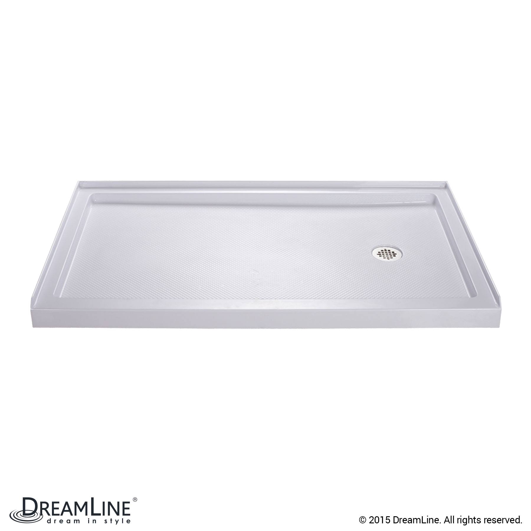 DreamLine Slimline 36 in. x 60 in. Single Threshold Shower Base, Right Hand Drain, DLT-1136602