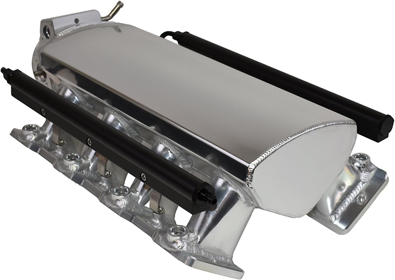 A-Team Performance - Intake Manifold 102mm Throttle Body Fabricated Metal Sheet - Compatible with Chevrolet GMC Pontiac LS LS1 LS2 LS6 Silver
