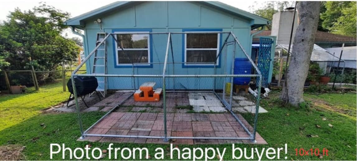 Deluxe Large Metal 7x10 ft Chicken Coop Backyard Hen House Cage Run Outdoor Cage