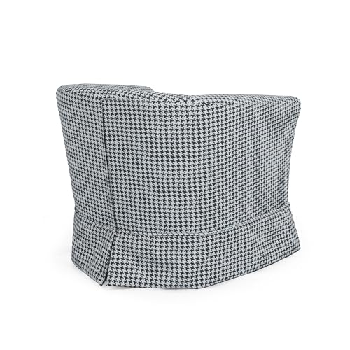 Christopher Knight Home Cecilia Modern Swivel Club Chair, 51 "W x 28 "D x 27 "H, White/Blue Stripe