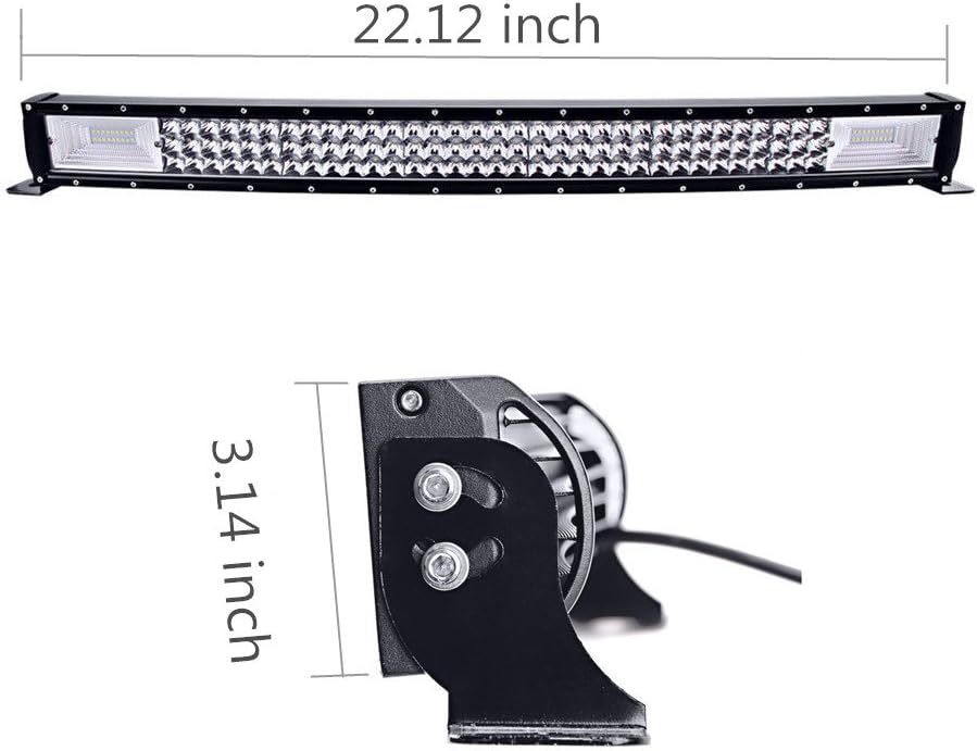 Lumitek 288w 50inch Curved Led Light Bar Spot Flood Combo Beam Light Bar Off-road Led Bar for ATV JEEP Off Road SUV 4wd IP67 12V Car Led Bar Light…