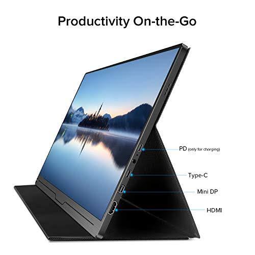 Portable Monitor, Upgraded 17.3 inch IPS HDR 100% sRGB 1920x1080 FHD Eye Care Screen USB C Gaming Monitor, Dual Speaker Computer