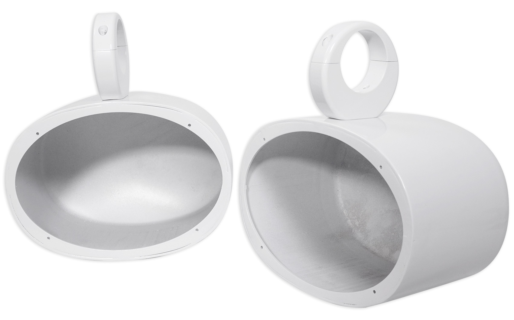 Pair Rockville MAC69W 6x9 White Aluminum Wakeboard Tower Speaker Pod Enclosures
