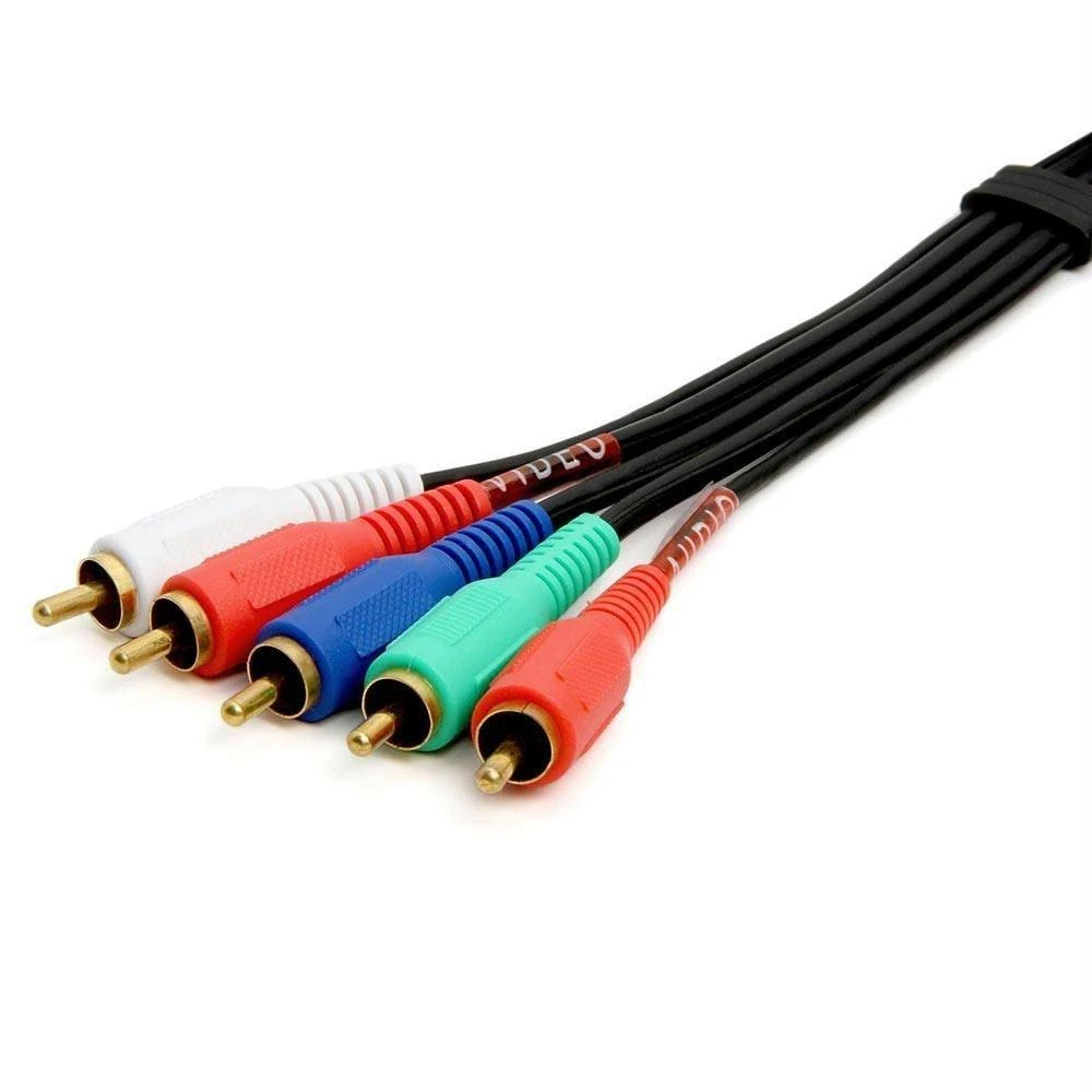 Cmple - Component Video Audio Cable 5-rca Gold HDTV RGB YPbPr -25 ft