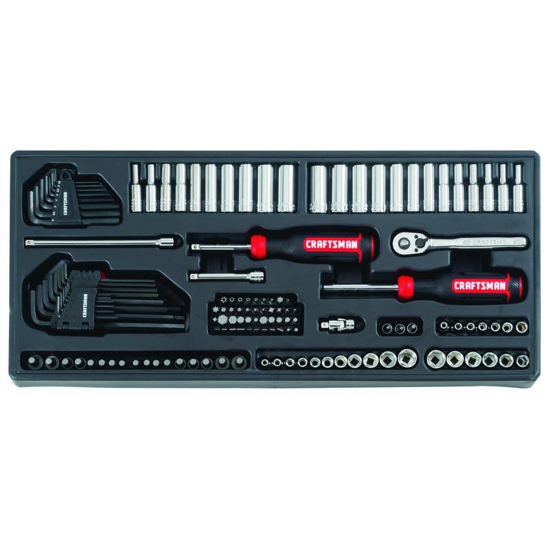 Craftsman 1/4, 3/8 and 1/2 in. Drive Metric and SAE 6 and 12 Point Mechanic&s Tool Set 308 pc.