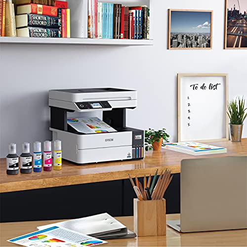 Epson EcoTank Pro ET-5180 Wireless Color All-in-One Supertank Printer with Scanner, Copier, Fax Plus Auto Document Feeder and PCL/Postscript, White, Large