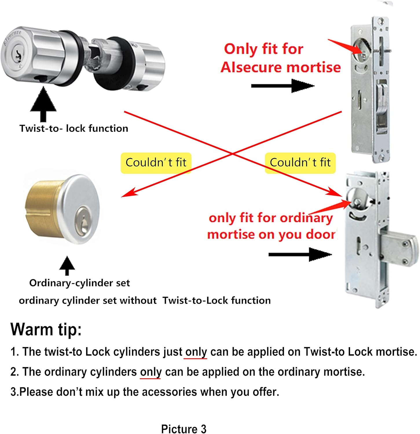 Twist-to-Lock Storefront Door Lock keyless by a Simple Twist with Anti-mislock Button,Backset 1.1/8"(29mm) ,Mortise Lock,Swing deadbolt,Commercial Door Lock,Aluminum Frame Door Lock,hookbolt