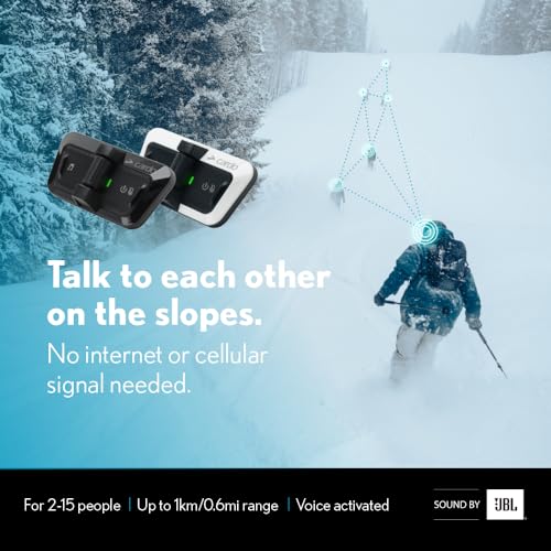 Cardo Packtalk Outdoor Helmet Communication System for Skiing, Snowboarding, Mountain Biking, Cycling and Other Outdoor Activities - Black - Dual Pack + Sports Band
