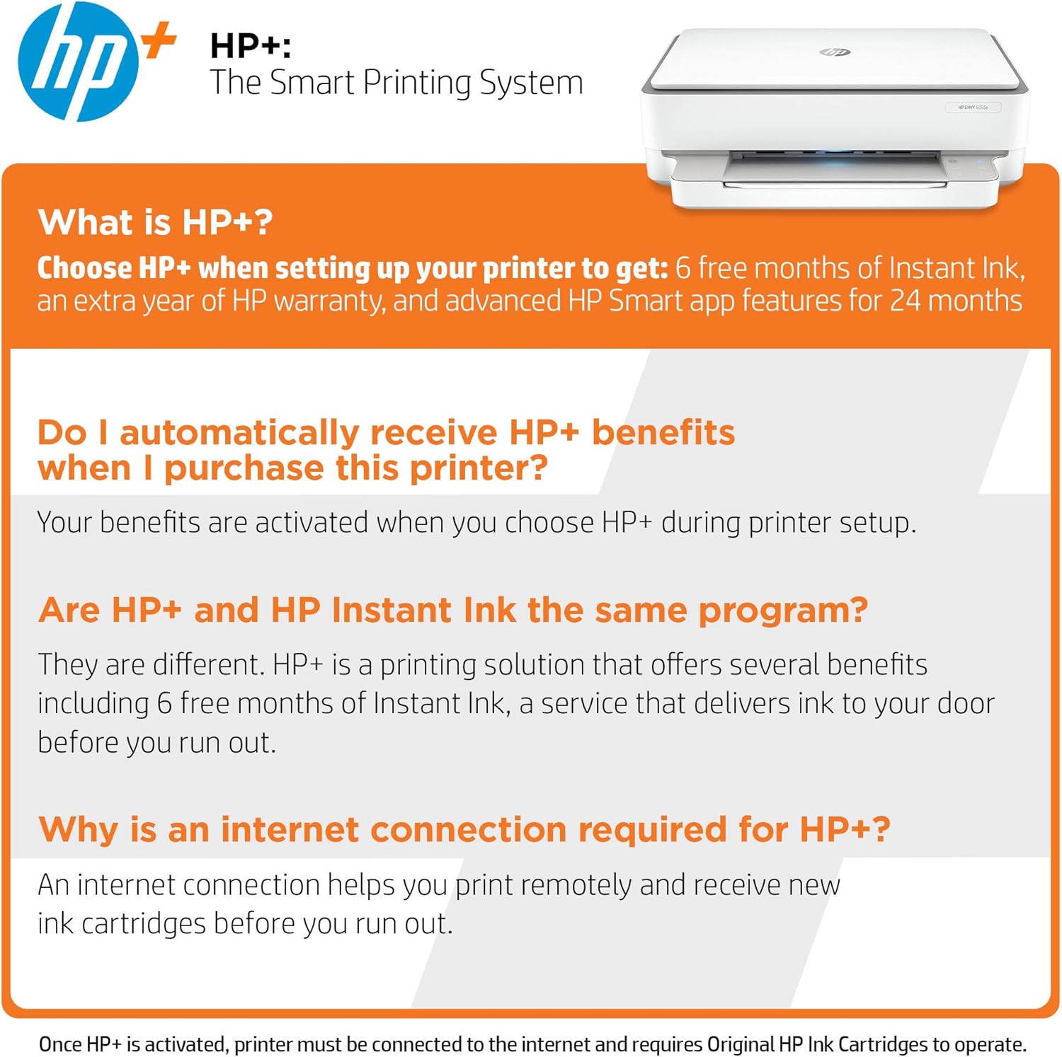 HP ENVY 6055e All-in-One Wireless Color Printer, with bonus 6 months free Instant Ink with HP+ (223N1A)