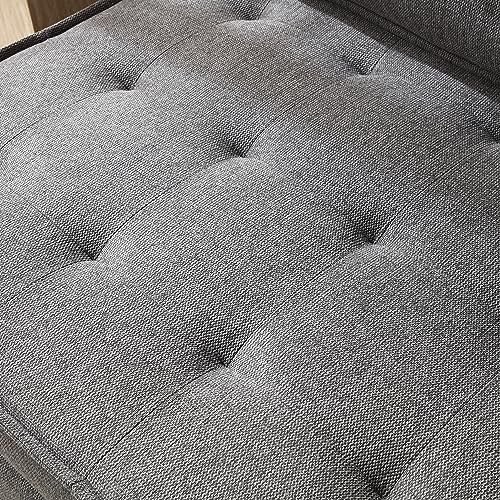 Bellemave 3 in 1 Pulling Out Ottoman Sofa Bed,Multipurpose Faux Leather Folding Ottoman Sleeper Couch Lounger,Convertible Adjustable Sleeper Chair for Living Room Apartment Office（Dark Grey PU）