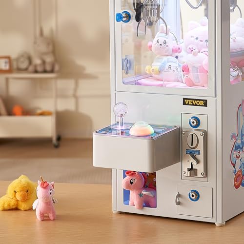 VEVOR Claw Machine, 0-3” Jaw Diameter 0-5” Jaw Lifting, Crane Prize Grabber Commercial Arcade Game Toys, Cool Fun Grab-and-Win Machine w/Light and Sound, Dispenser Vending Toy for Kids,Boys &Girls