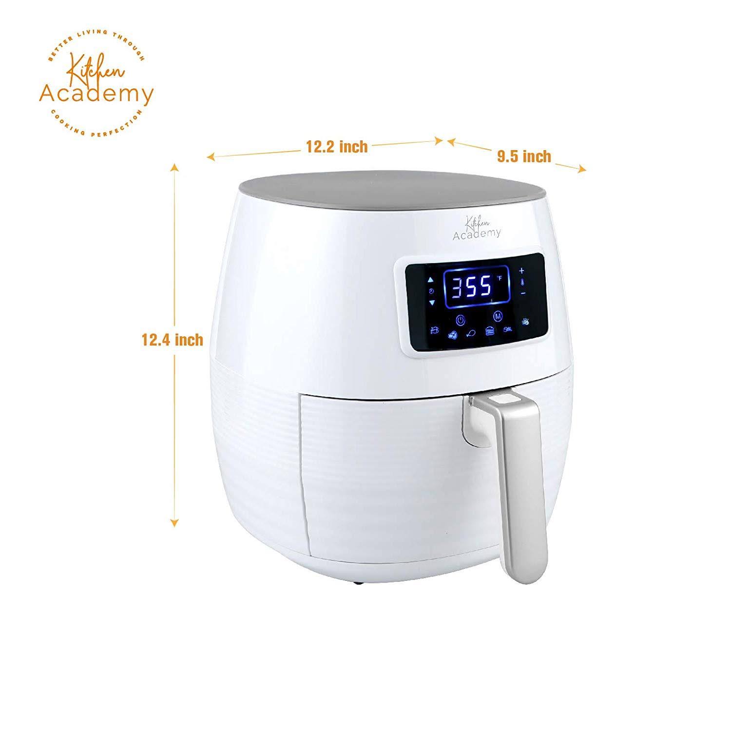Kitchen Academy Air Fryer (50 Recipes) 5.8 qt Electric Hot Air Fryers XL Oven Oilless Cooker