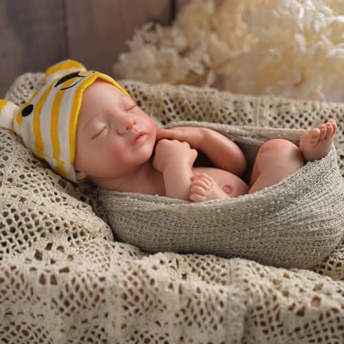 BABESIDE Lifelike Reborn Baby Dolls - 16 Inch (Weight 4 Lb) Full Platinum Silicone Reborn Baby Girl Realistic-Newborn Baby Doll Sleeping Girl Real Life Baby Dolls with Gift Box