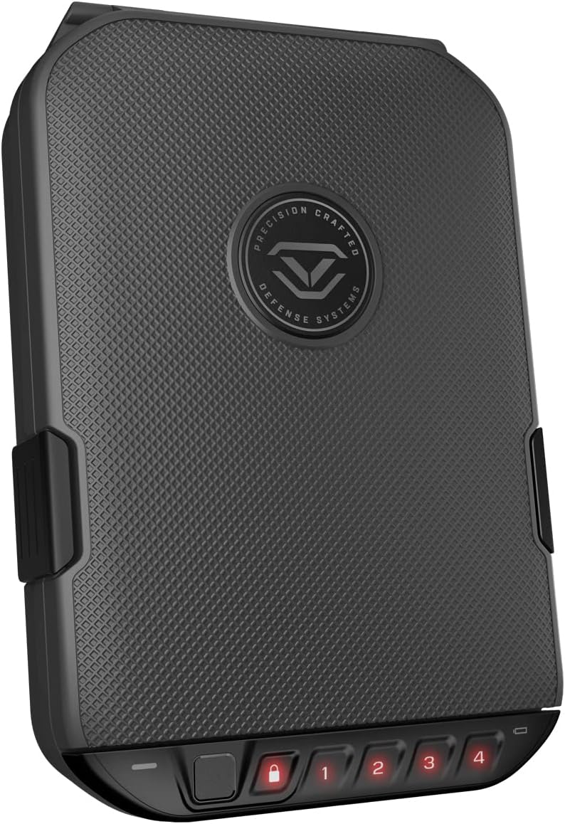 VAULTEK LifePod 2.0 Secure Waterproof Travel Case Rugged Electronic Lock Box Travel Organizer Portable Handgun Case with Backlit Keypad (Titanium Gray) (Biometric)