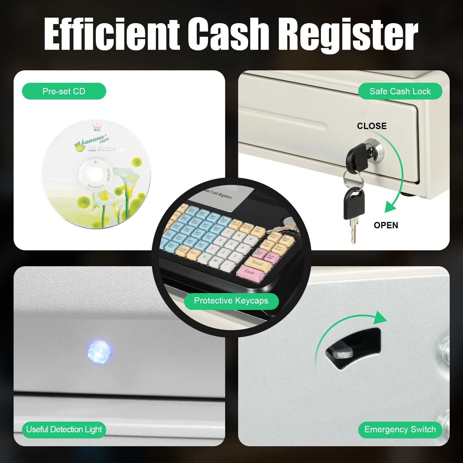 Electronic Cash Register POS System 48 Key for Supermarket Retail Restaurant