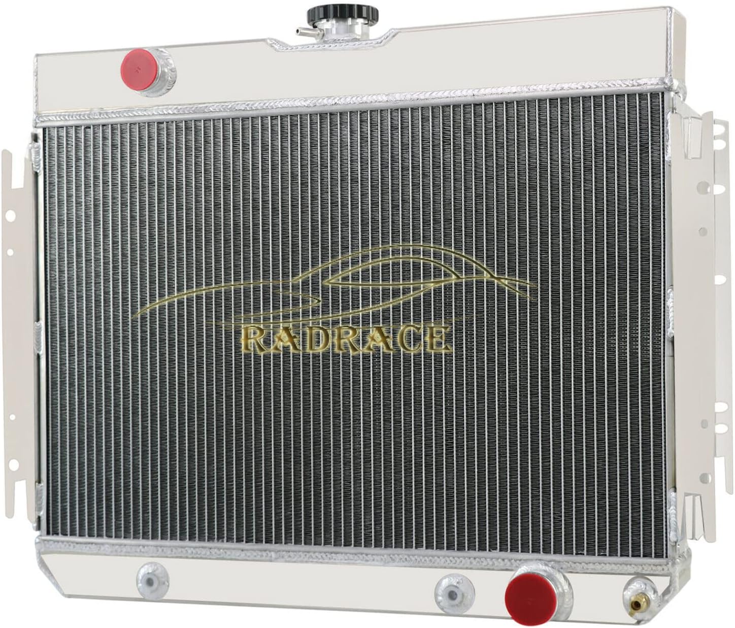 RadRace 3 Row Aluminum Radiator for 1963-1968 Chevy Bel Air Impala Biscayne 64-67 El Camino 67 68 Caprice 64 65 Chevelle 1964 1965 1966 1967 Radiators, 3 Row Radiator