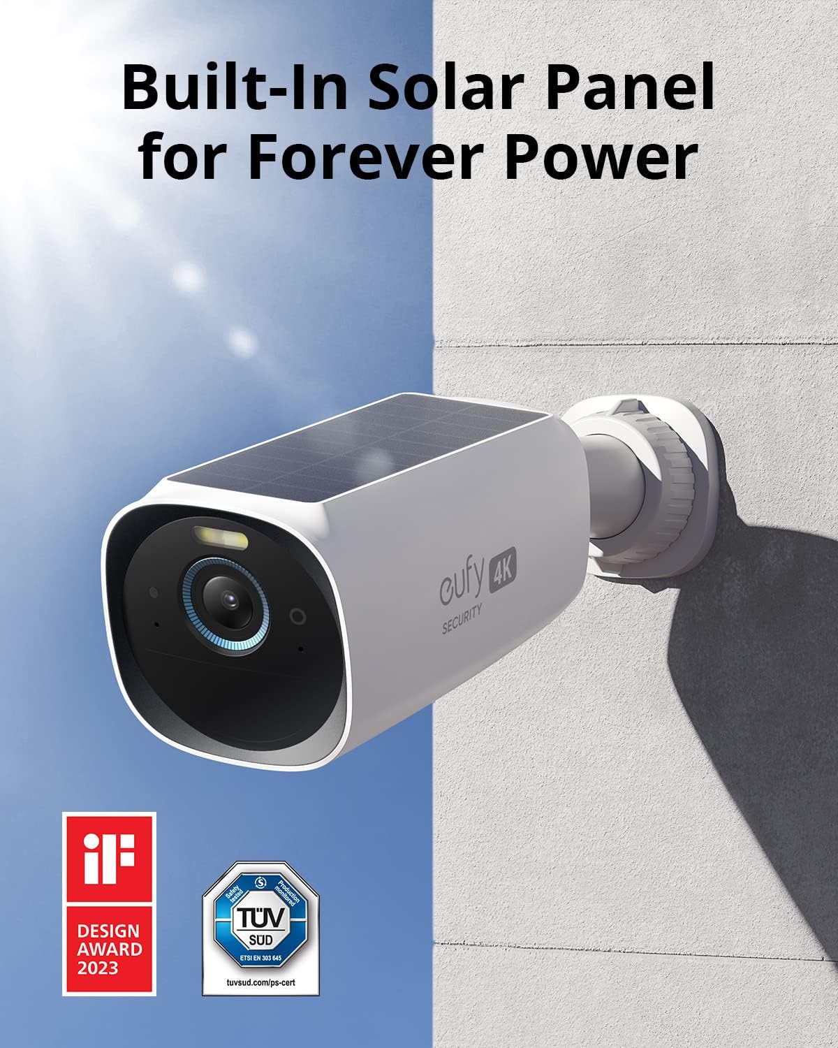 eufy Security eufyCam S330 3-Cam Bundle, Security Camera Outdoor Wireless, 4K Camera with Integrated Solar Panel, Face Recognition AI, Expandable Local Storage, 2.4 GHz Wi-Fi, No Monthly Fee